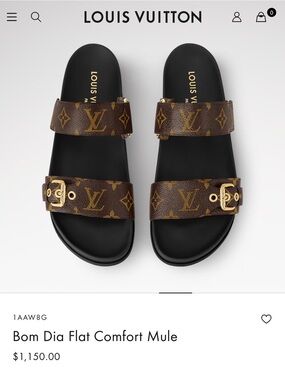 Louis Vuitton Brown Monogram Double-Strap Slide Sandal